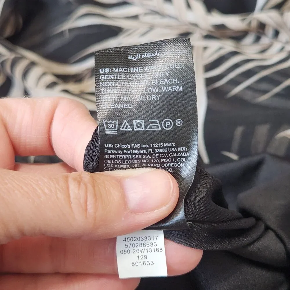 White House Black Market halter chiffon flowy palm leaf maxi dress size 10 - Picture 11 of 11